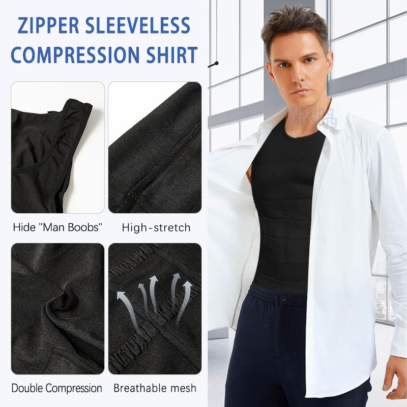 3-Pack Men's Compression Shaping Vests – Instantly Slim & Support