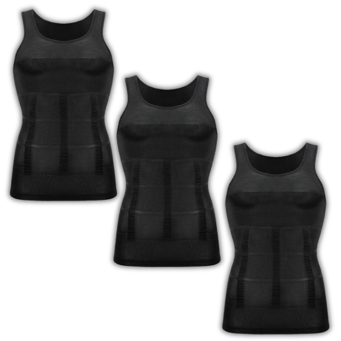 3-Pack Men's Compression Shaping Vests – Instantly Slim & Support