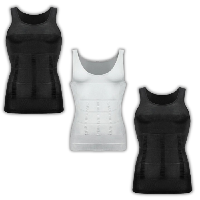 3-Pack Men's Compression Shaping Vests – Instantly Slim & Support