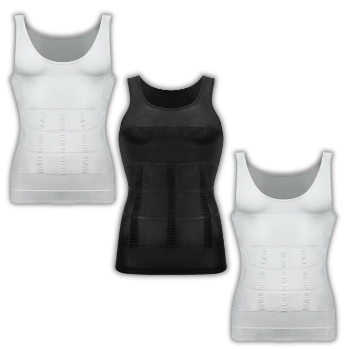 3-Pack Men's Compression Shaping Vests – Instantly Slim & Support