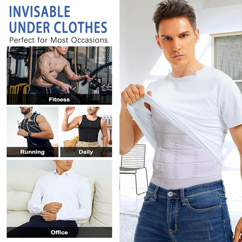 3-Pack Men's Compression Shaping Vests – Instantly Slim & Support