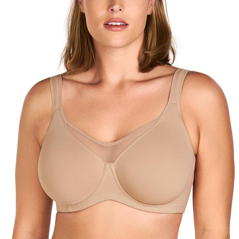 CoolComfort™ Plus Size Smoothing T-Shirt Bra – Full Coverage, Unlined, Minimizer