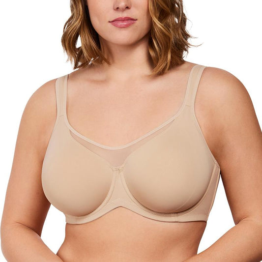 CoolComfort™ Plus Size Smoothing T-Shirt Bra – Full Coverage, Unlined, Minimizer