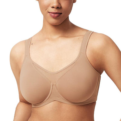 CoolComfort™ Plus Size Smoothing T-Shirt Bra – Full Coverage, Unlined, Minimizer