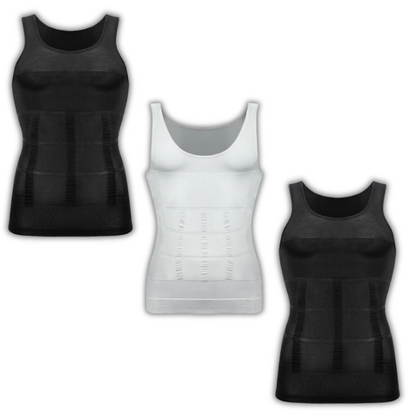 3-Pack Men's Compression Shaping Vests – Instantly Slim & Support