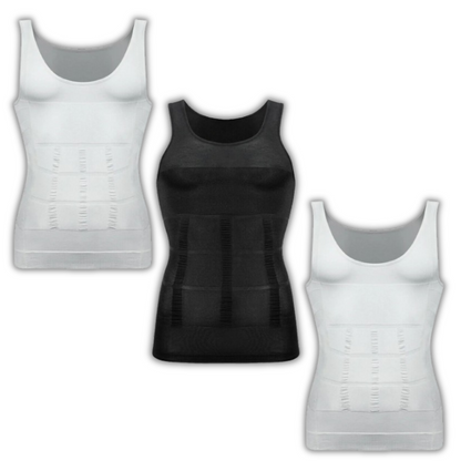 3-Pack Men's Compression Shaping Vests – Instantly Slim & Support