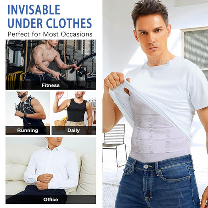 3-Pack Men's Compression Shaping Vests – Instantly Slim & Support