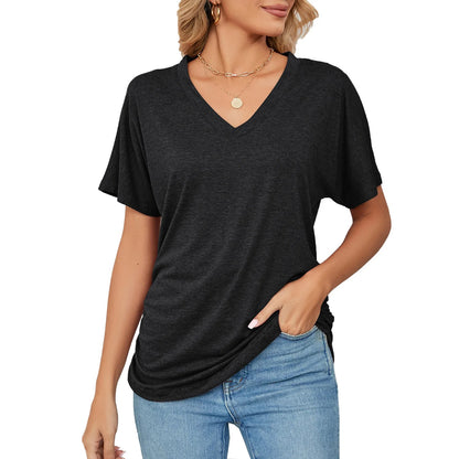 3-Pack Women’s V-Neck Side-Ruched Tees – Soft Dolman Fit