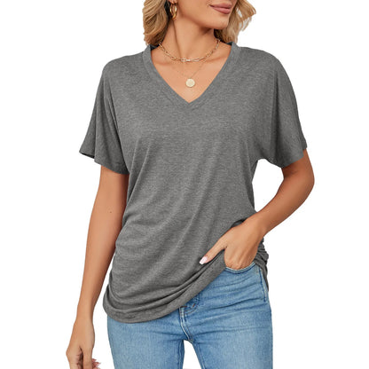 3-Pack Women’s V-Neck Side-Ruched Tees – Soft Dolman Fit